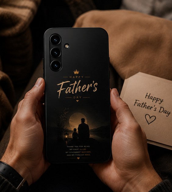 Father's Day Tough Phone Case — 'Happy Father's Day' Silhouette Tribute