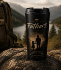 Father's Day Stainless Steel Travel Mug — 'Happy Father's Day' Silhouette Travel Tumbler