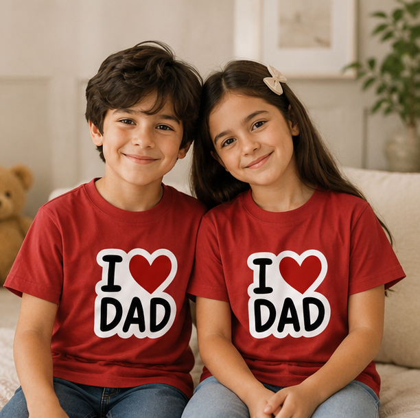I Love Dad Kids T‑Shirt — Cute Father’s Day Tee for Kids
