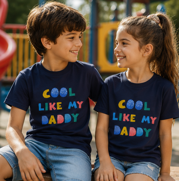 Cool Like My Daddy Kids T-Shirt — Cute Colorful Toddler Tee for Father's Day