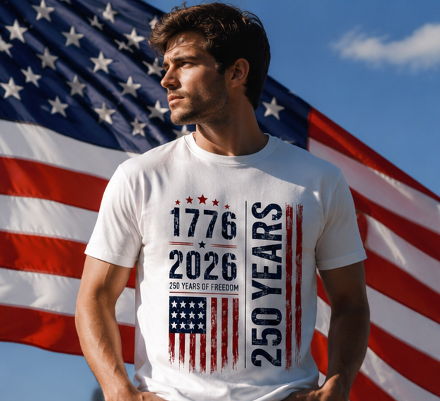 1776-2026 250 Years Patriotic T-Shirt – 250 Years of Freedom American Flag Tee