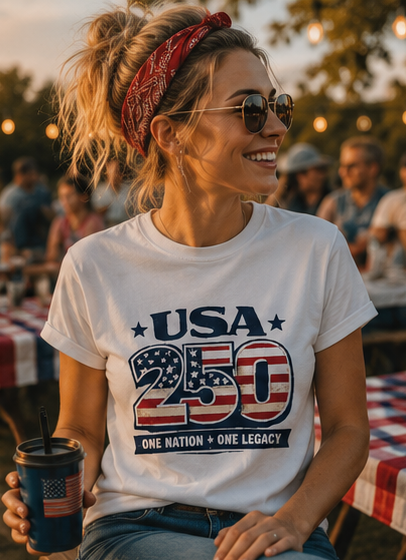 USA 250 Anniversary Unisex T-Shirt — "One Nation • One Legacy" Patriotic Tee