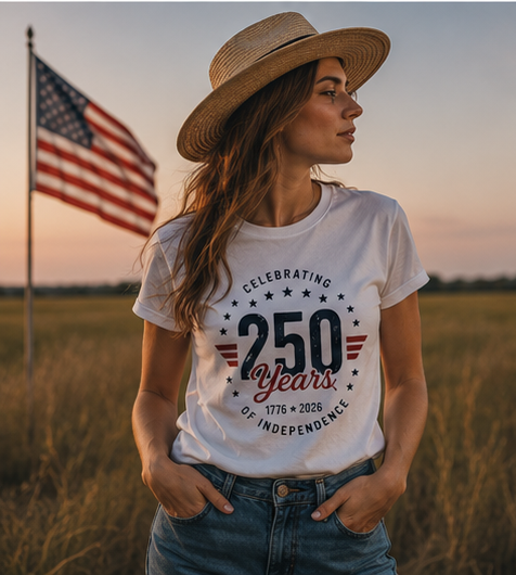 250 Years of Independence Unisex T-Shirt – 1776–2026 Patriotic Anniversary Tee