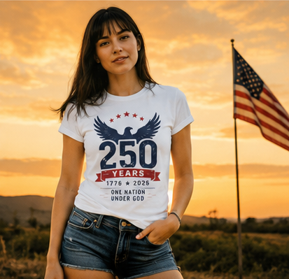 250 Years Eagle Unisex T-Shirt — 1776–2026 Patriotic "One Nation Under God" Tee