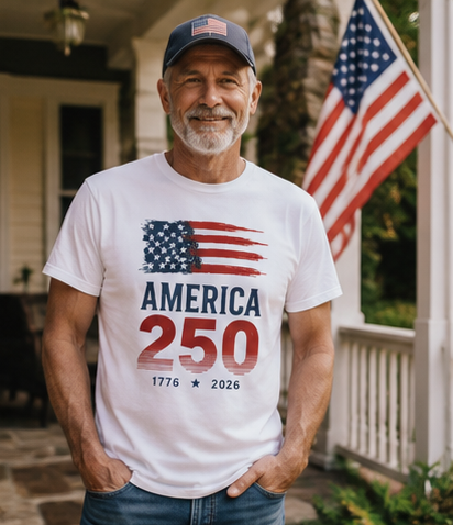 America 250 Unisex T-Shirt — 1776–2026 Bicentennial Flag Tee