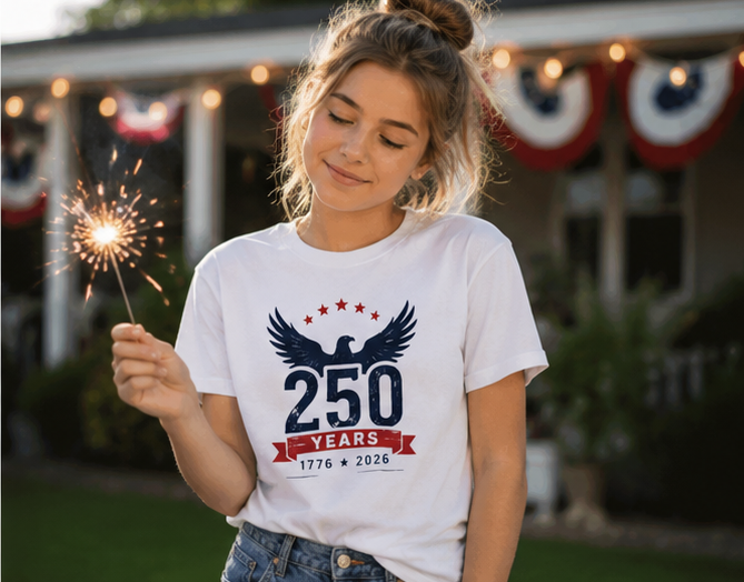 Kids Tee — "250 Years 1776–2026" Patriotic Eagle Independence Day Shirt