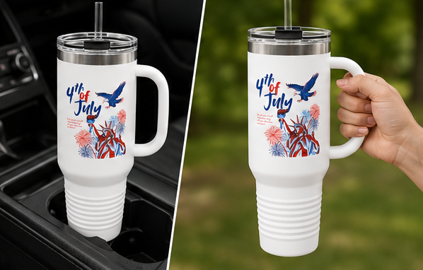 4th of July Eagle Travel Mug – 40oz Insulated Patriotic Tumbler