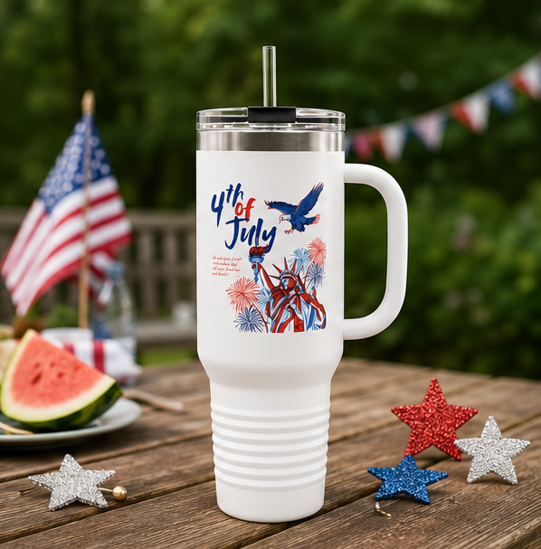 4th of July Eagle Travel Mug – 40oz Insulated Patriotic Tumbler