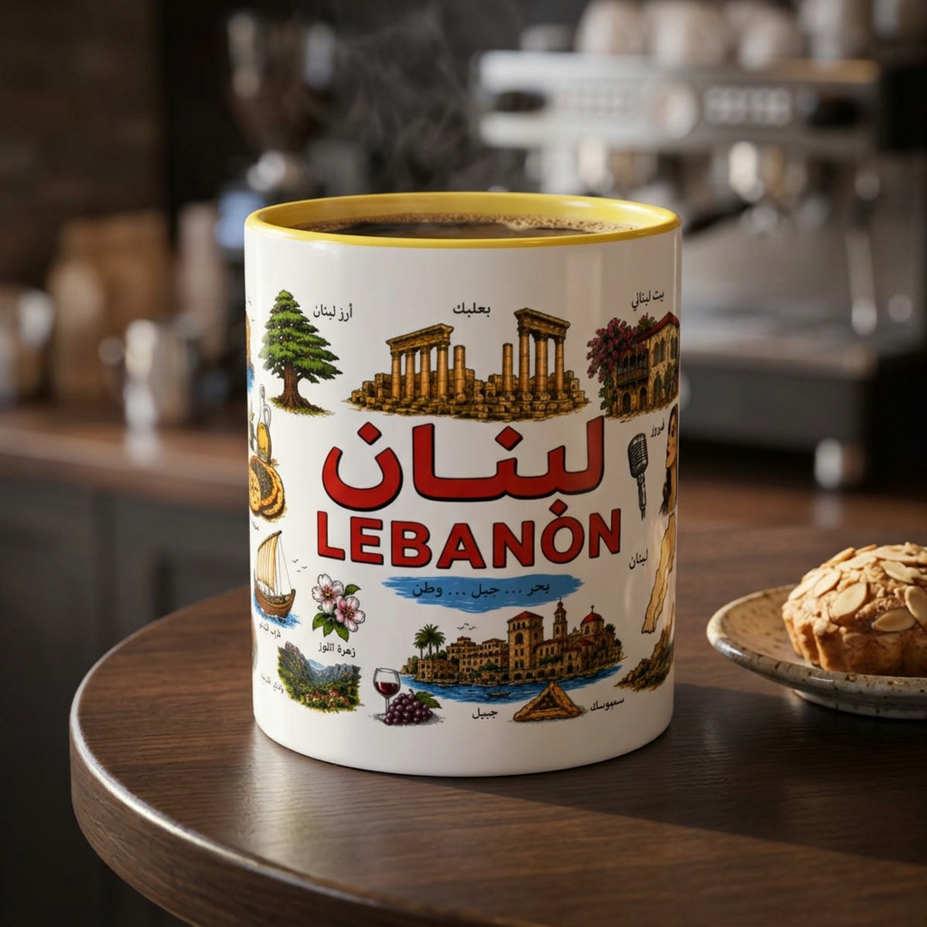 Lebanon Accent Coffee Mug – Vintage Lebanese Landmarks & Icons (11oz)