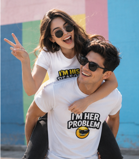 T-Shirt — "I’m Her Problem" Graphic Tee with Cool Emoji