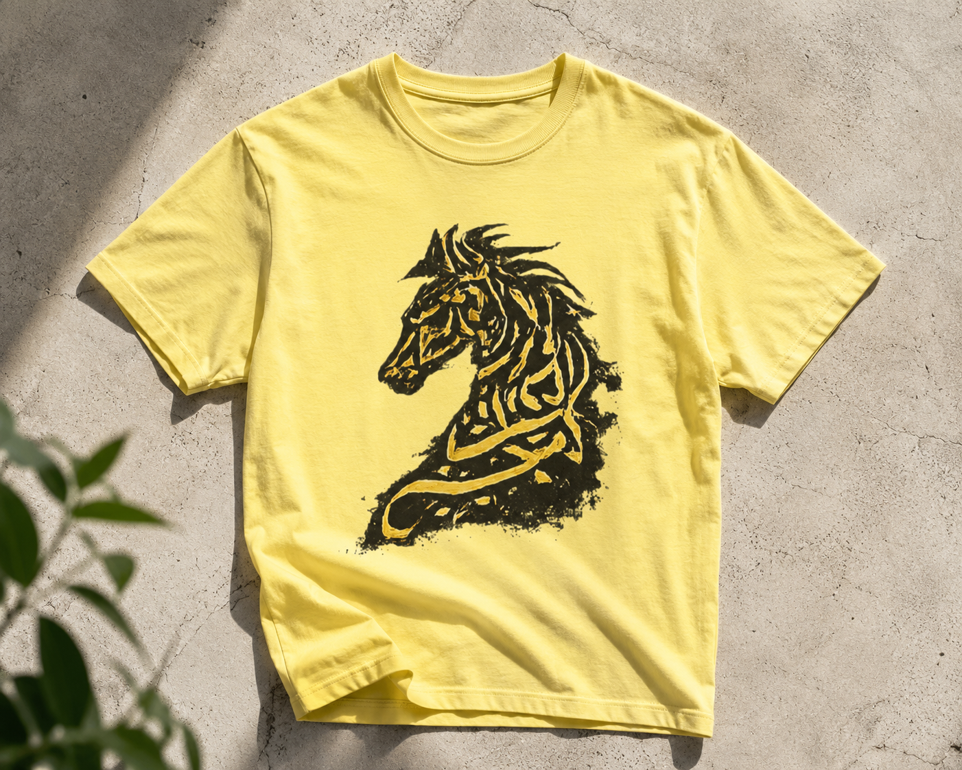 Tribal Gold Horse T-Shirt — Stylized Celtic Stallion Tee