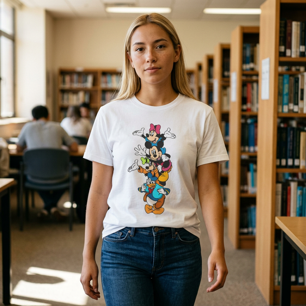 Stacked Disney Characters Unisex T-Shirt — Mickey & Friends Vertical Graphic Tee