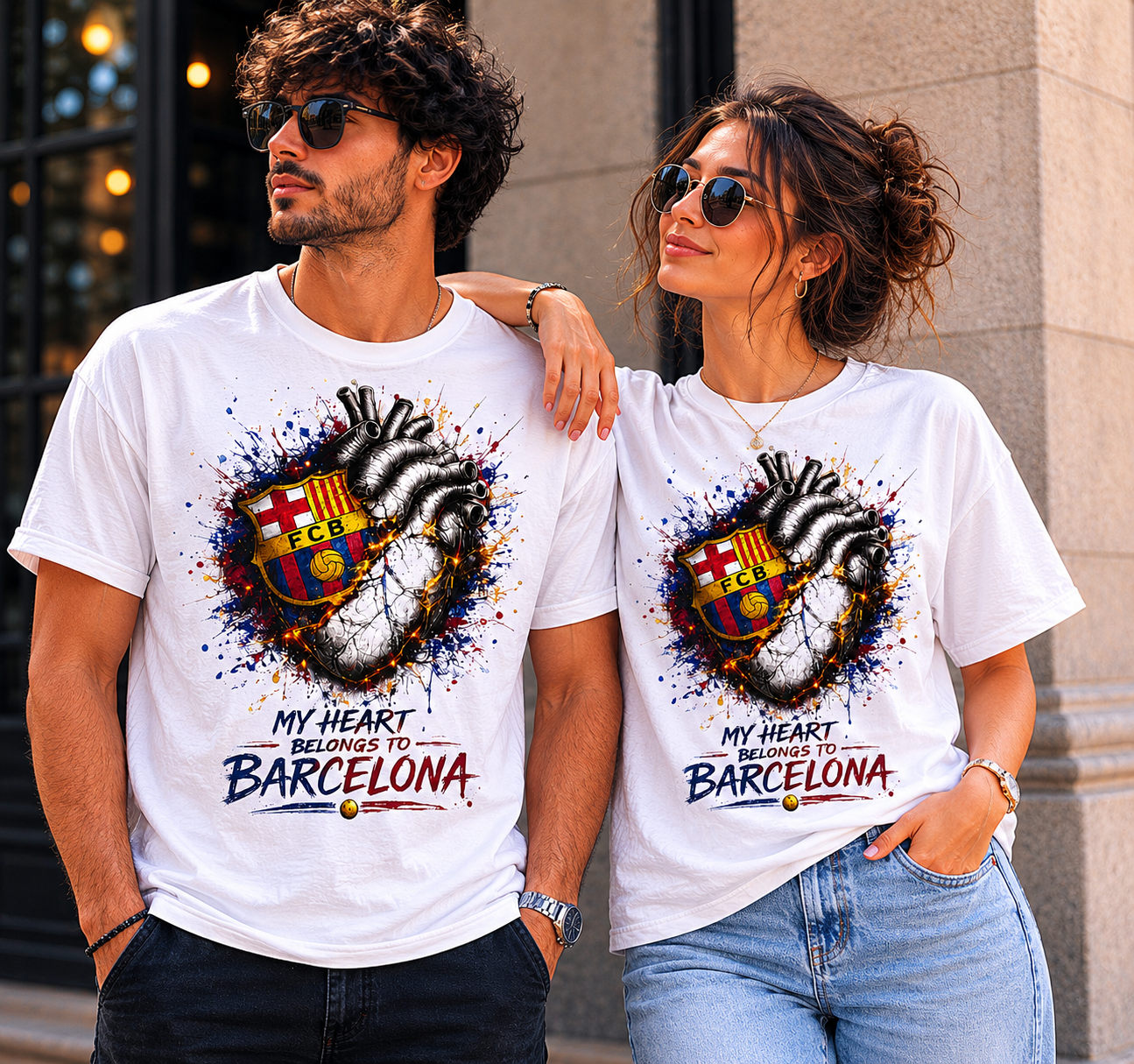 My Heart Belongs to Barcelona – Sketch Heart Graphic Tee
