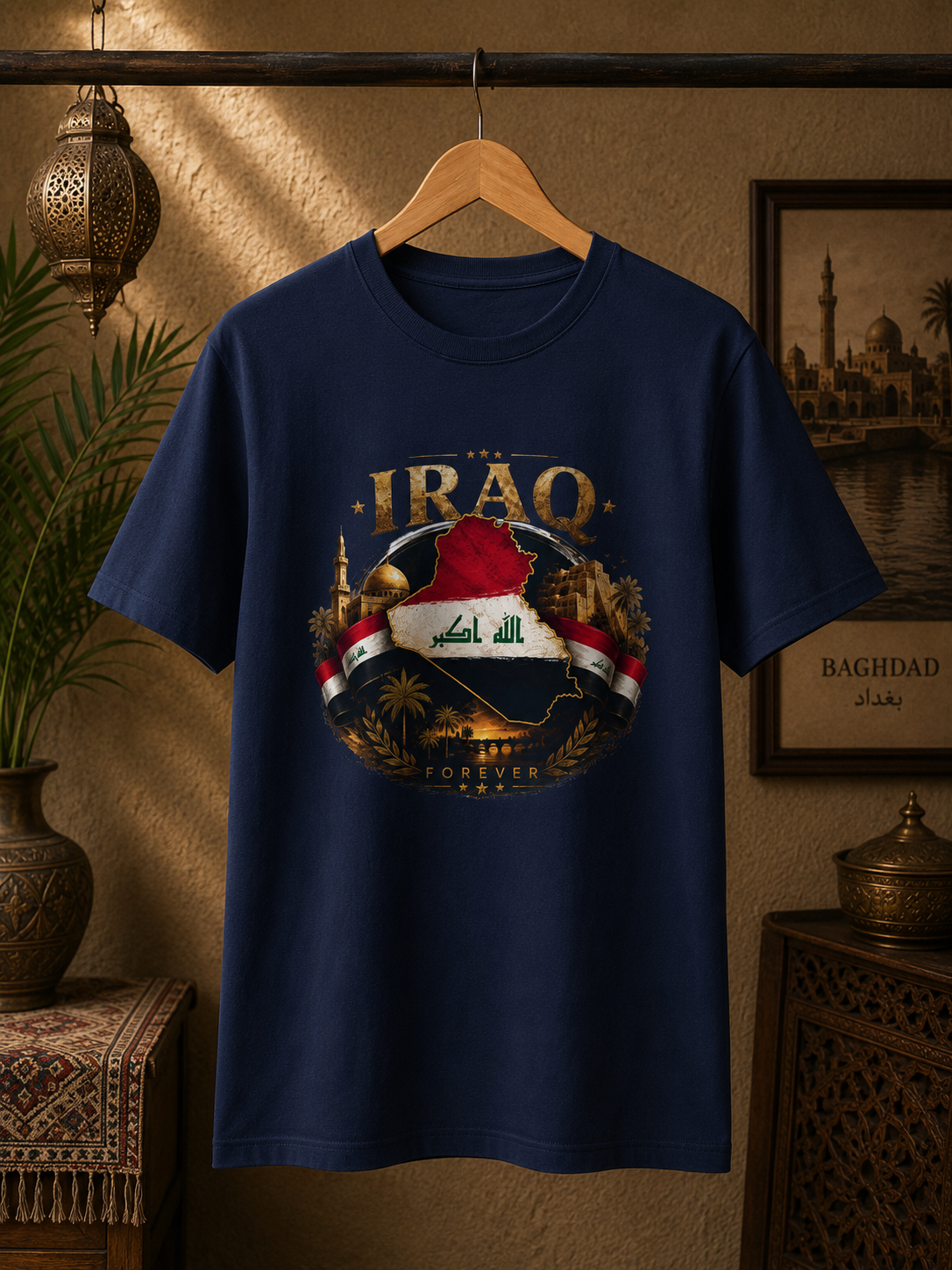 Iraq Flag Shirt, Iraqi Heritage T-Shirt, Iraq Forever Tee, Iraqi Pride Gift, Iraq Map Shirt, Patriotic Iraq Graphic Tee