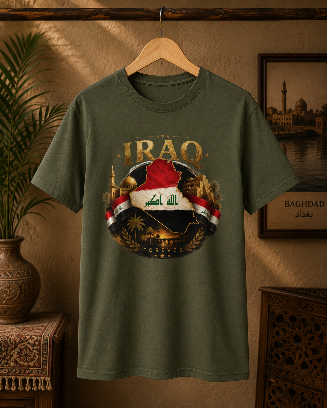 Iraq Flag Shirt, Iraqi Heritage T-Shirt, Iraq Forever Tee, Iraqi Pride Gift, Iraq Map Shirt, Patriotic Iraq Graphic Tee