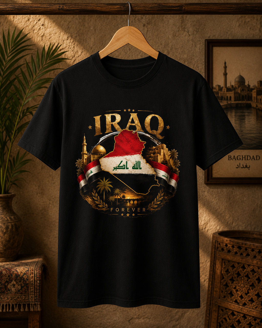 Iraq Flag Shirt, Iraqi Heritage T-Shirt, Iraq Forever Tee, Iraqi Pride Gift, Iraq Map Shirt, Patriotic Iraq Graphic Tee