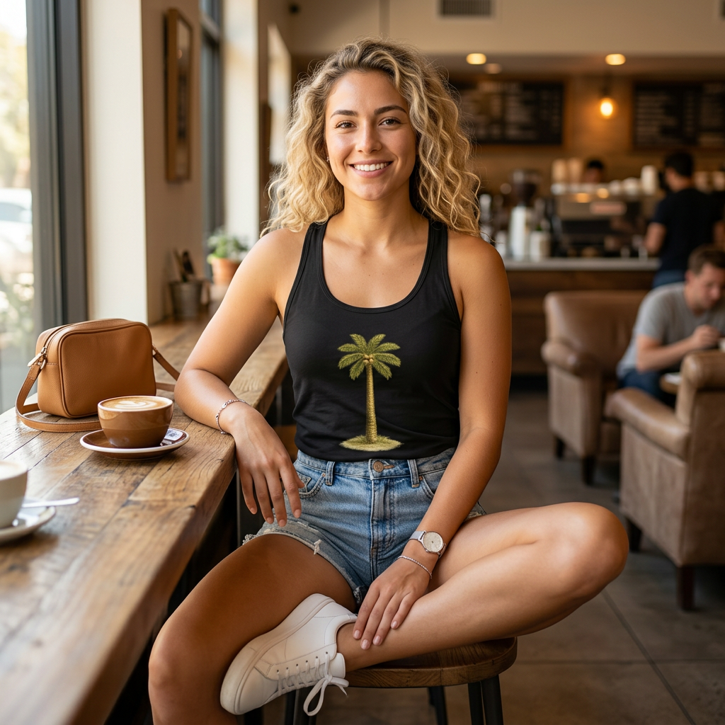 Women's Palm Tree Ideal Racerback Tank