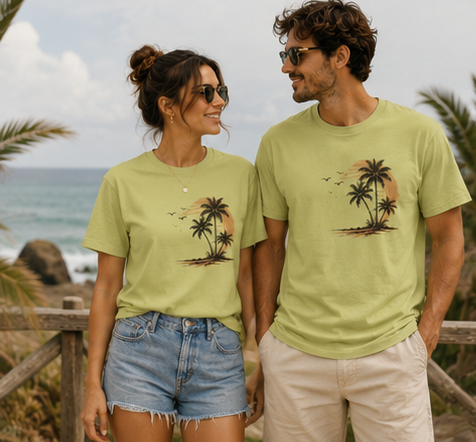 Sunset Palm Beach Uni Sex T-Shirt