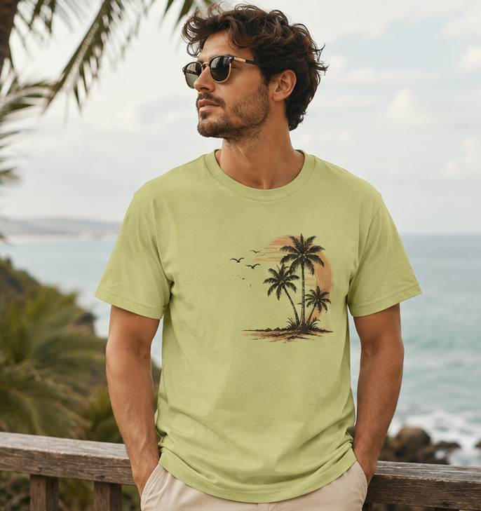 Sunset Palm Beach Uni Sex T-Shirt