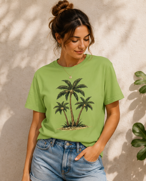 Palm Trees Graphic T-Shirt — Tropical Beach Vibe Tee