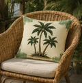 Palm Tree Decorative Pillow — Tropical Beach Accent Cushion