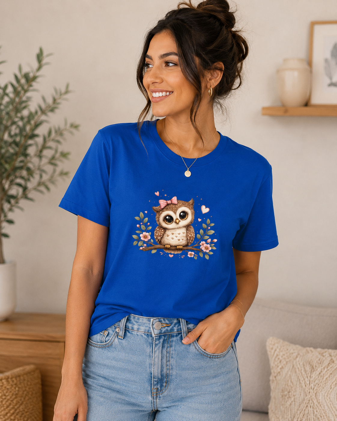 Cute Owl T-Shirt for Women | Adorable Owl Graphic Tee | Owl Lover Gift | Floral Owl Shirt | Cottagecore Animal Tee