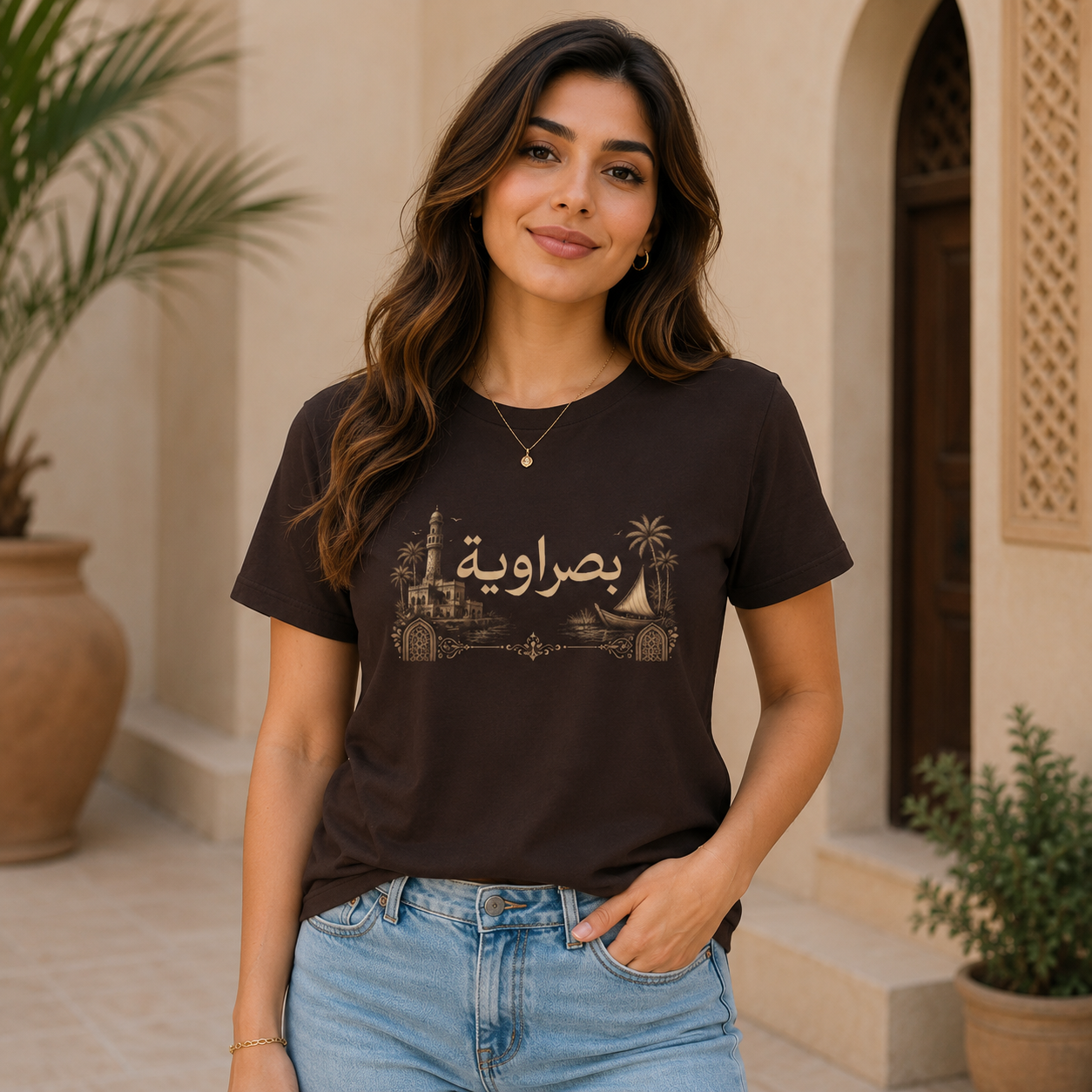 Basra Arabic T-Shirt — بصراوية Vintage Basra Skyline Tee