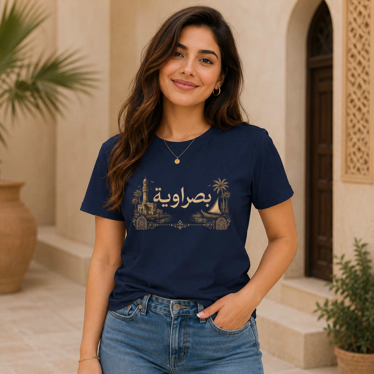 Basra Arabic T-Shirt — بصراوية Vintage Basra Skyline Tee