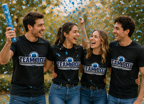 Team Boy Football design T Shirt | Baby Shower Gender Reveal