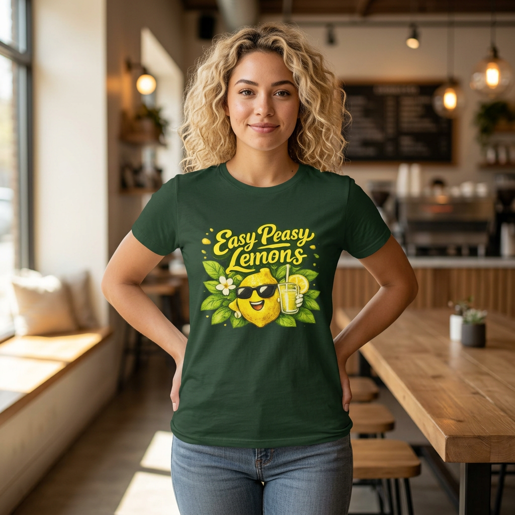 Easy Peasy Lemons uni sex  T-Shirt — Cute Lemon Graphic Tee for Summer & Gifts