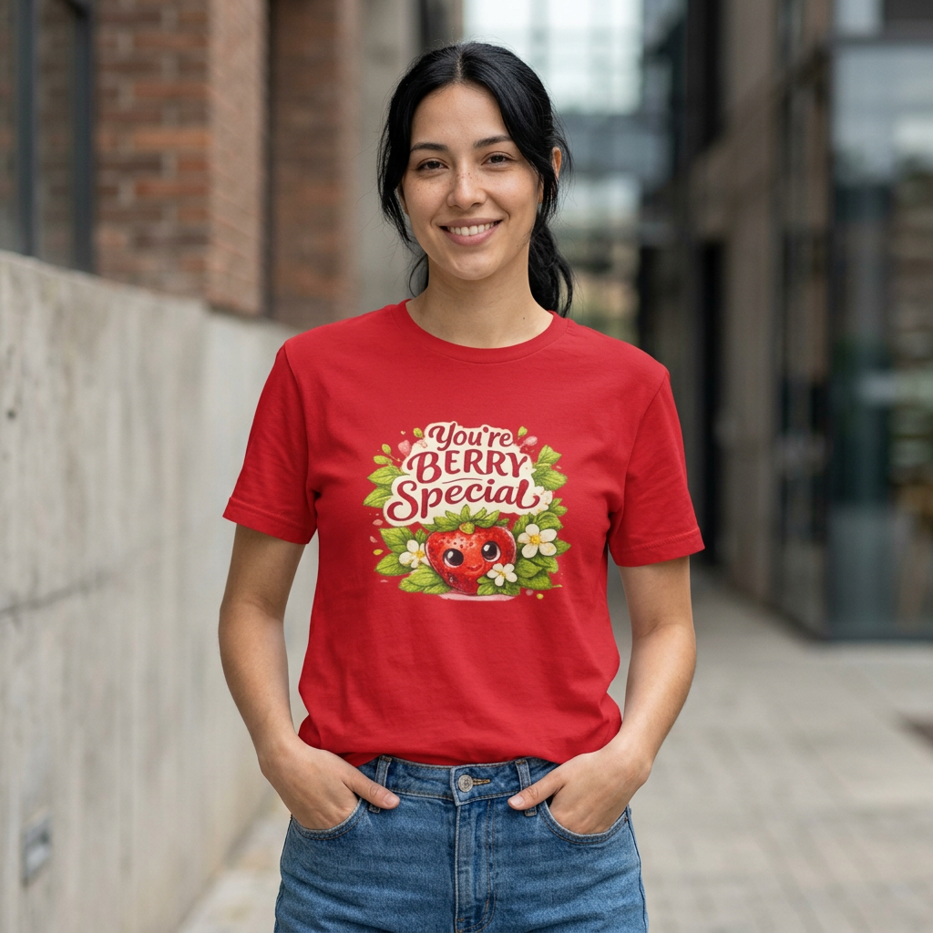 T-Shirt — "You're Berry Special" Cute Strawberry Graphic Tee