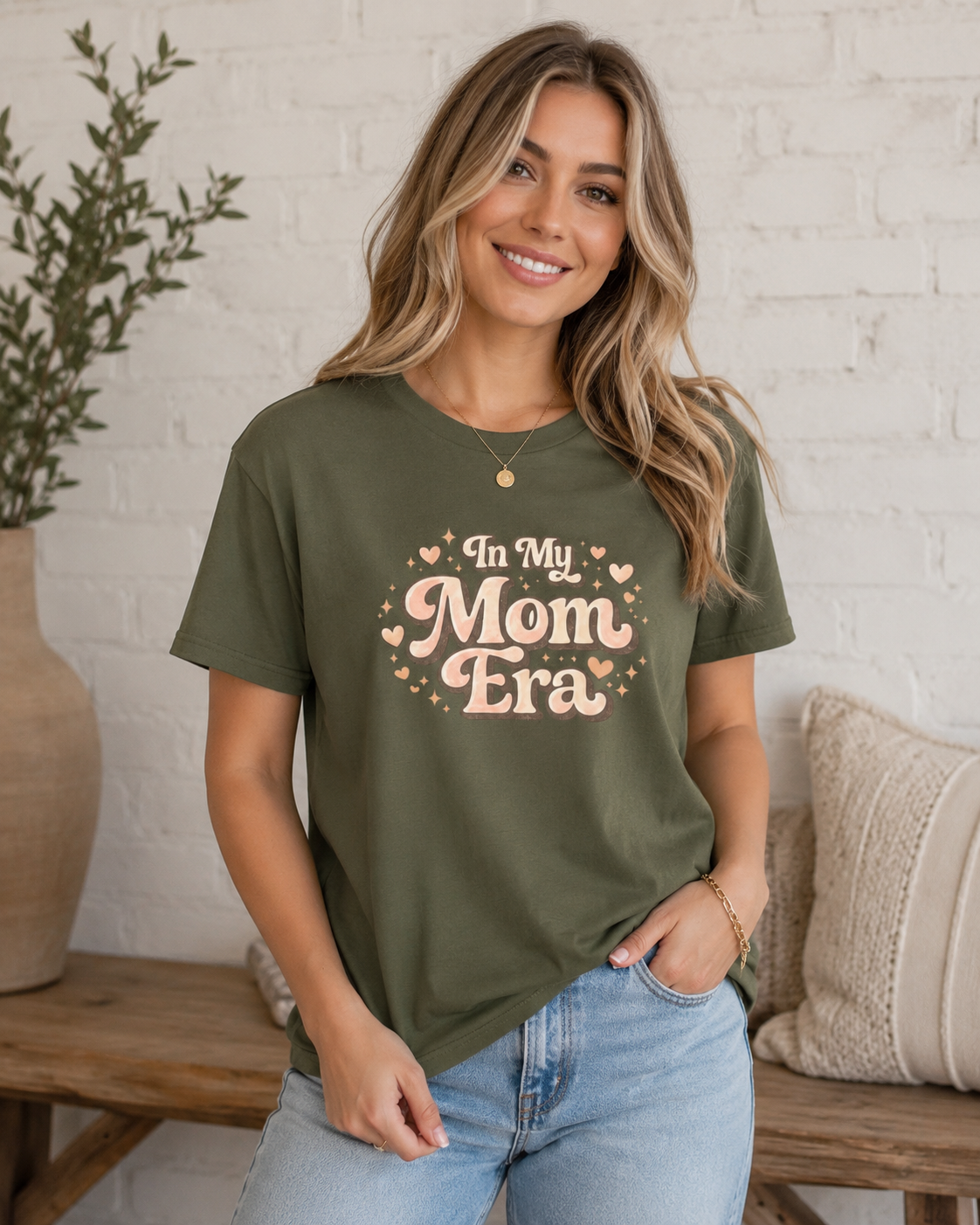 Mom Era T‑Shirt — "In My Mom Era" Vintage Heart Graphic