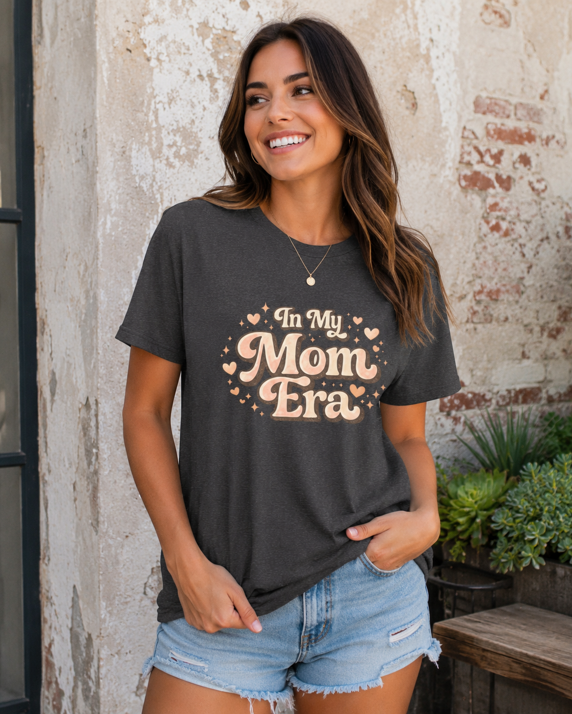 Mom Era T‑Shirt — "In My Mom Era" Vintage Heart Graphic
