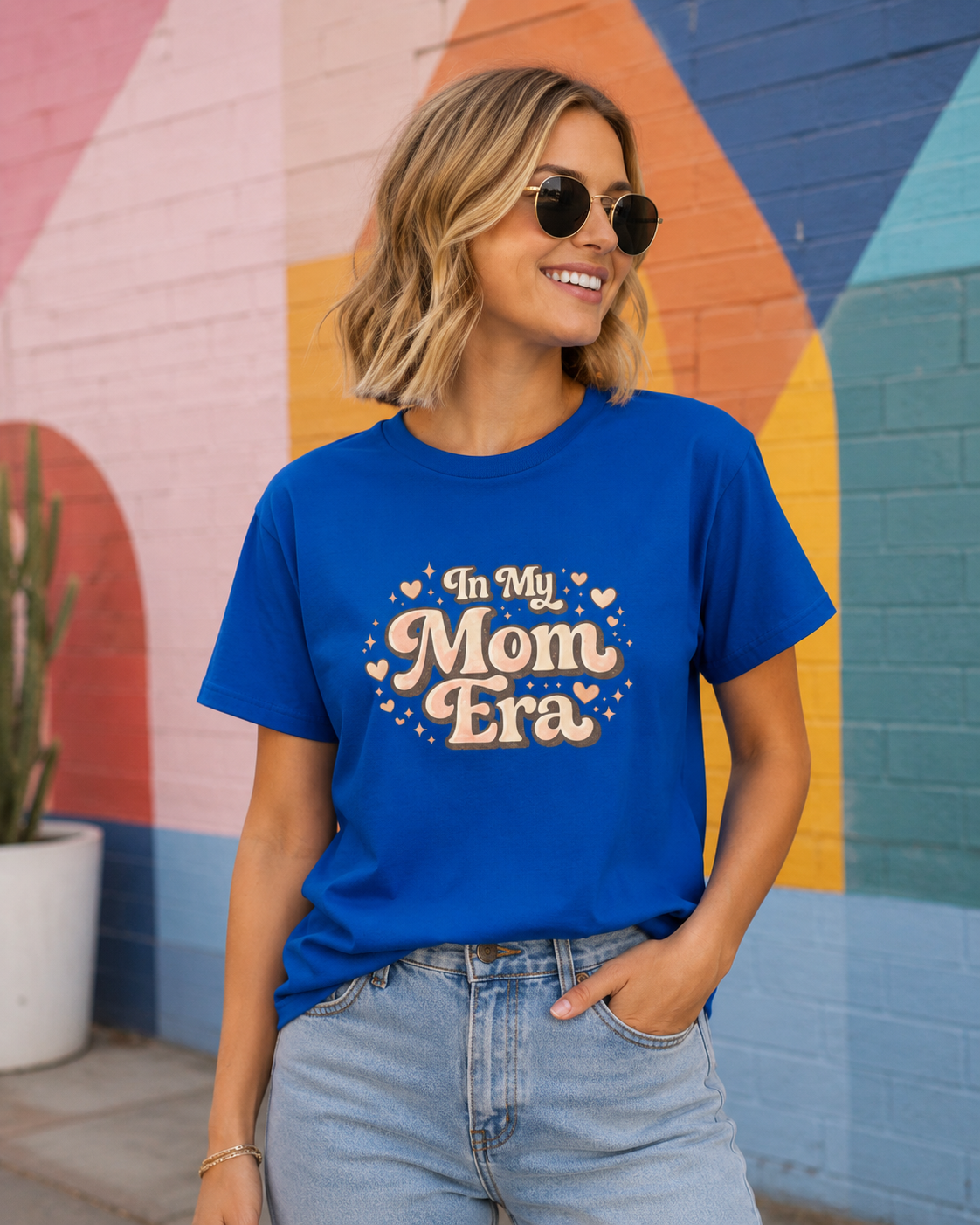 Mom Era T‑Shirt — "In My Mom Era" Vintage Heart Graphic