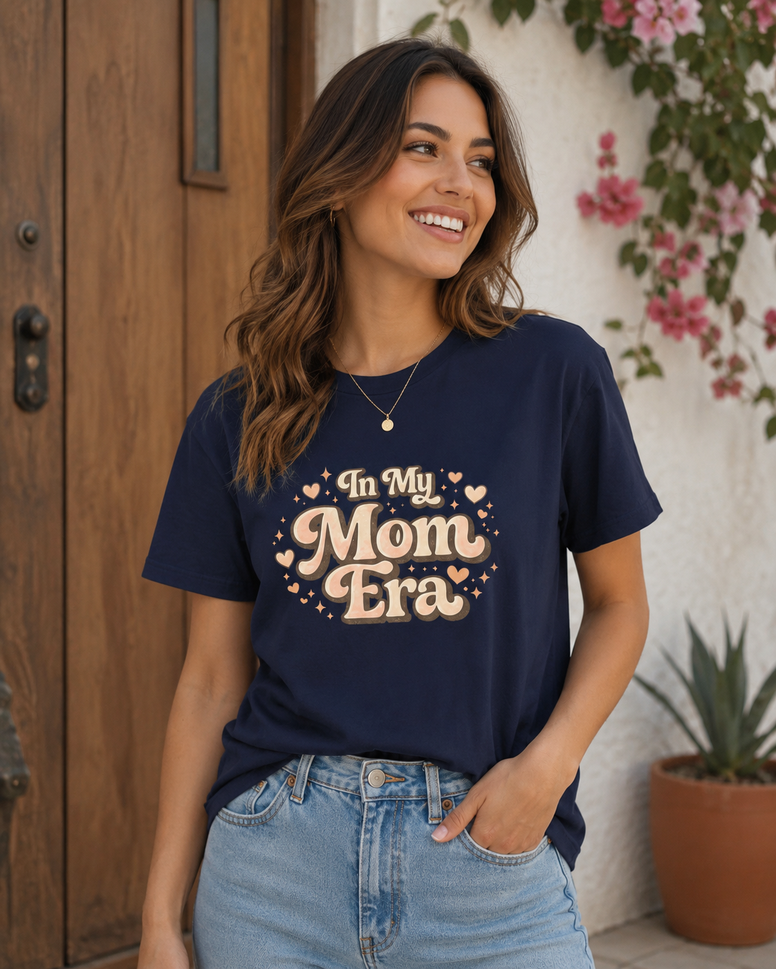 Mom Era T‑Shirt — "In My Mom Era" Vintage Heart Graphic