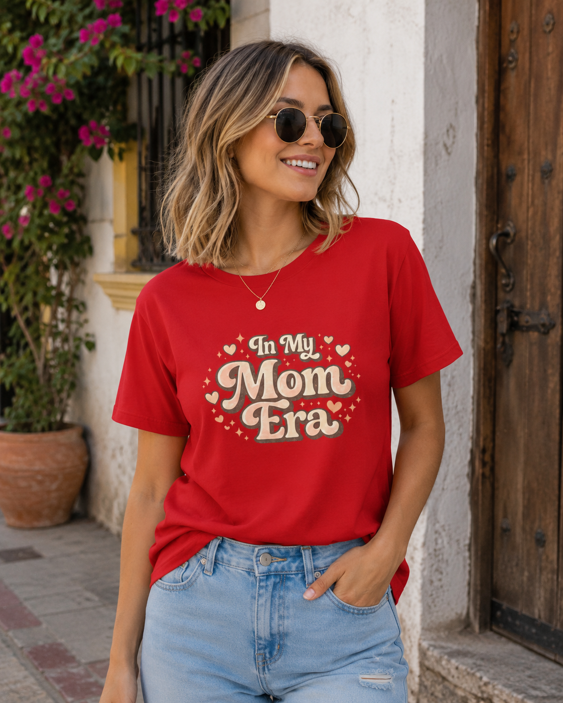 Mom Era T‑Shirt — "In My Mom Era" Vintage Heart Graphic