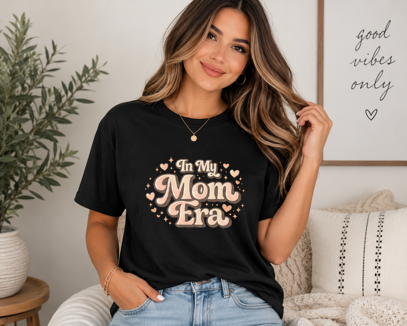 Mom Era T‑Shirt — "In My Mom Era" Vintage Heart Graphic