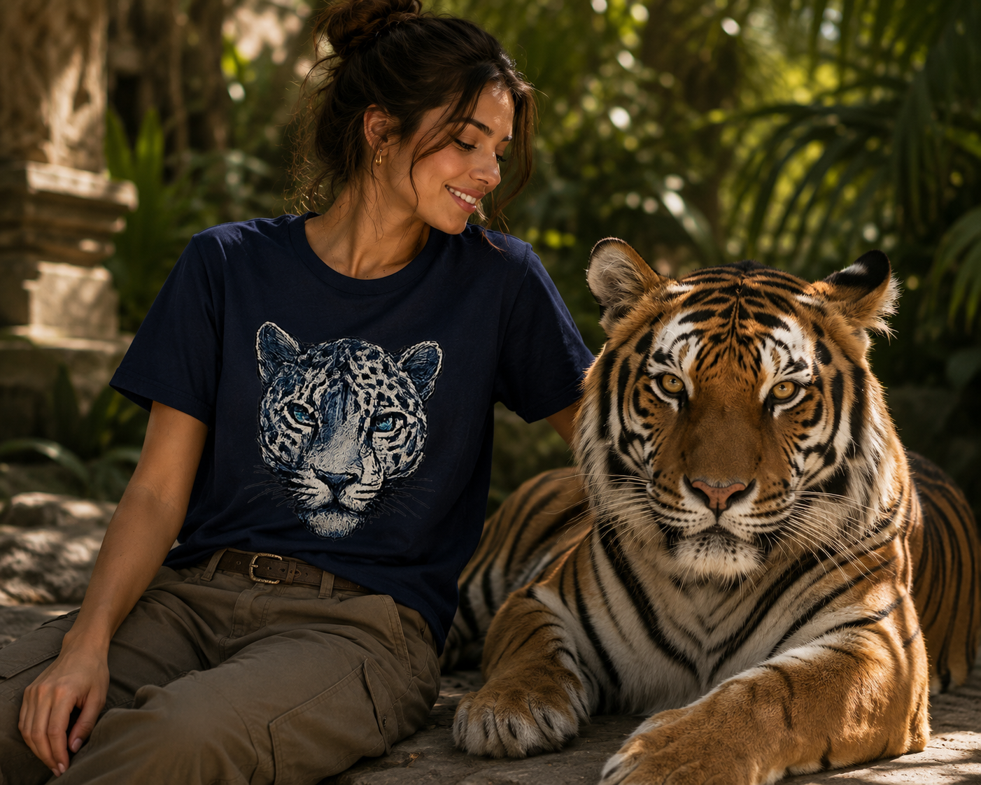 Leopard Face T-Shirt — Realistic Blue-Eyed Big Cat Graphic Tee