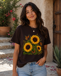 Sunflower & Monarch Butterfly T-Shirt — Floral Summer Tee