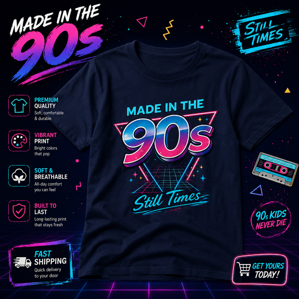 Made in the 90s T-Shirt — Retro 90s Nostalgia Tee