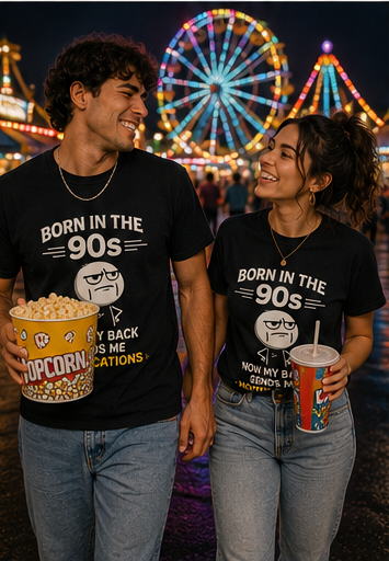 Born in the 90s T‑Shirt — Retro Meme Tee ("Now My Back Sends Me Notifications")