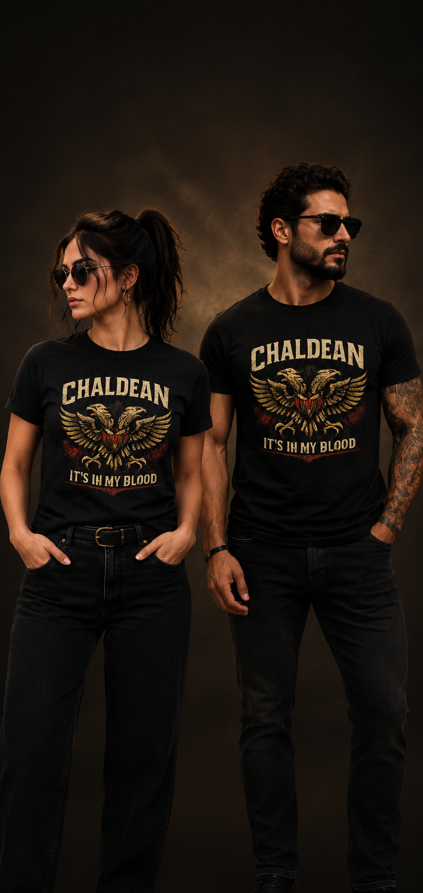 Chaldean Heritage T‑Shirt — "Chaldean It's In My Blood" Patriotic Eagle Tee