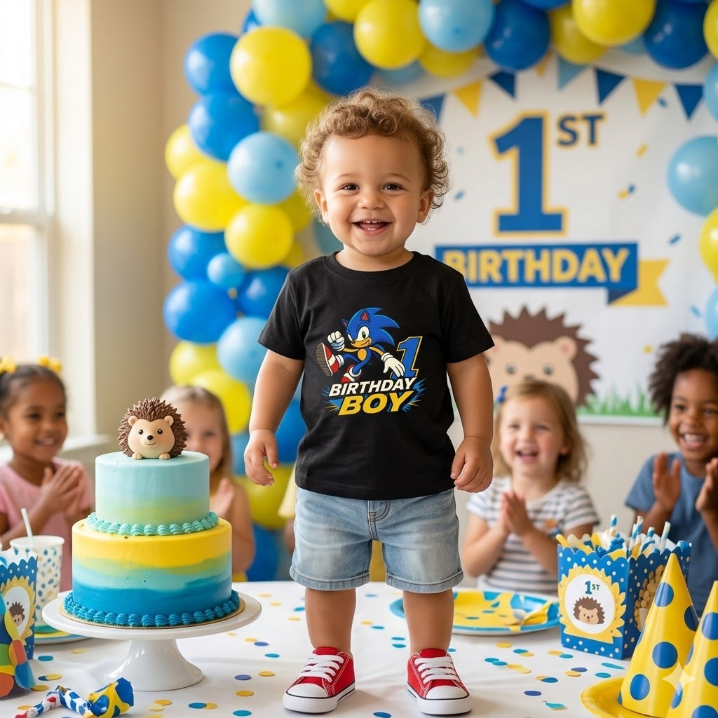 Sonic '1 Birthday Boy' Toddler Tee