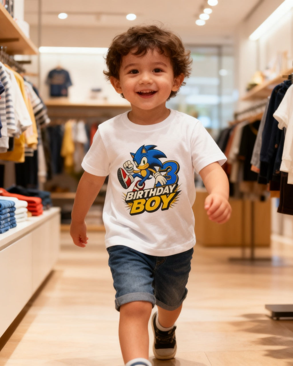 3rd Birthday Boy Toddler Tee – Sonic Style Birthday Shirt