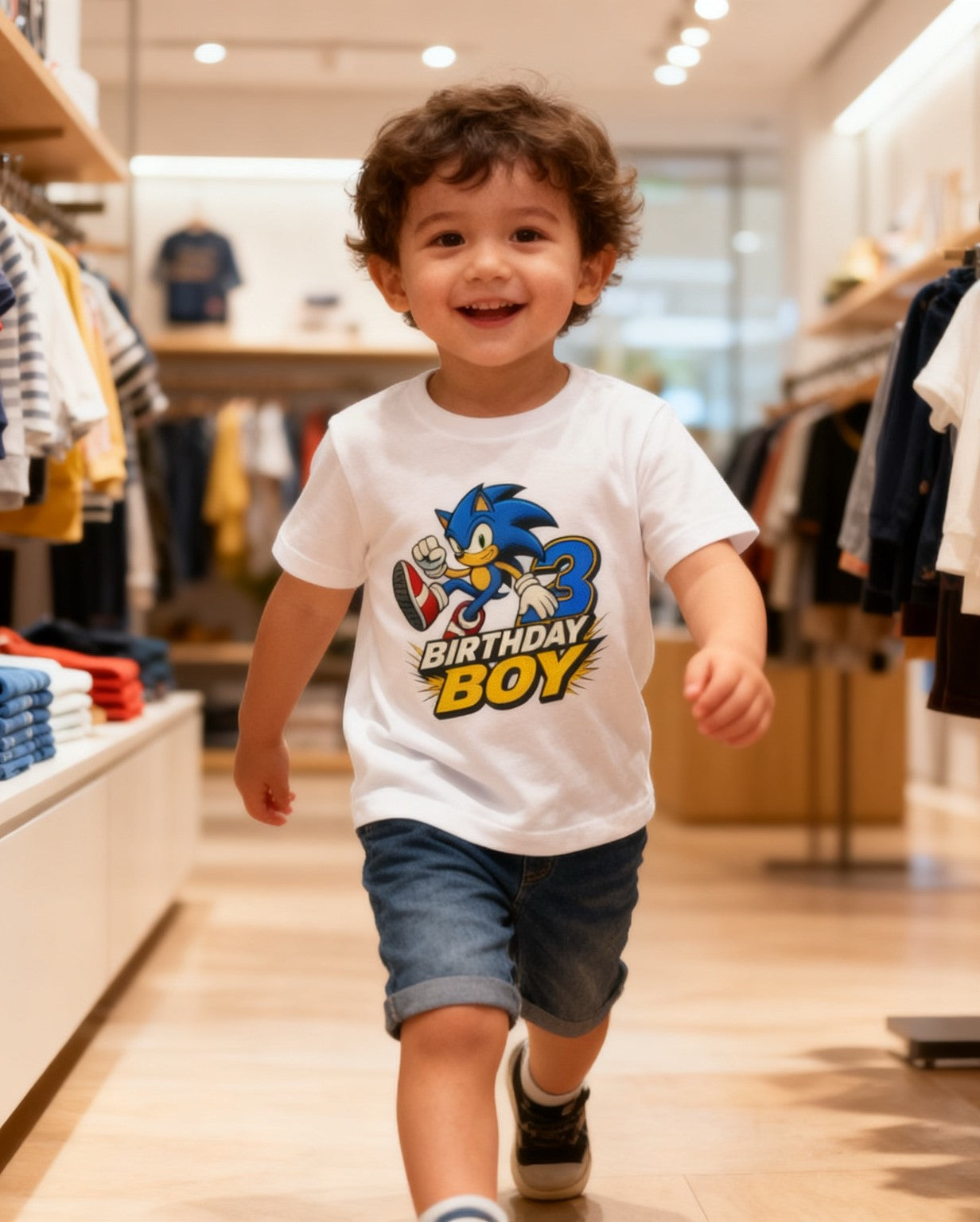 3rd Birthday Boy Toddler Tee – Sonic Style Birthday Shirt
