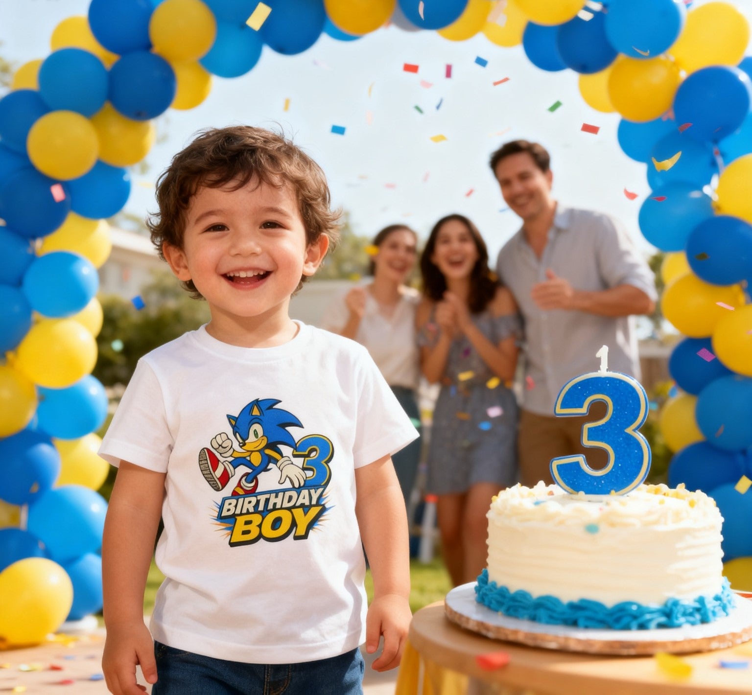 3rd Birthday Boy Toddler Tee – Sonic Style Birthday Shirt