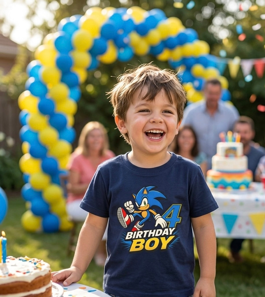 Sonic 4th Birthday Boy Toddler Tee