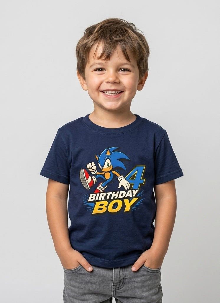 Sonic 4th Birthday Boy Toddler Tee