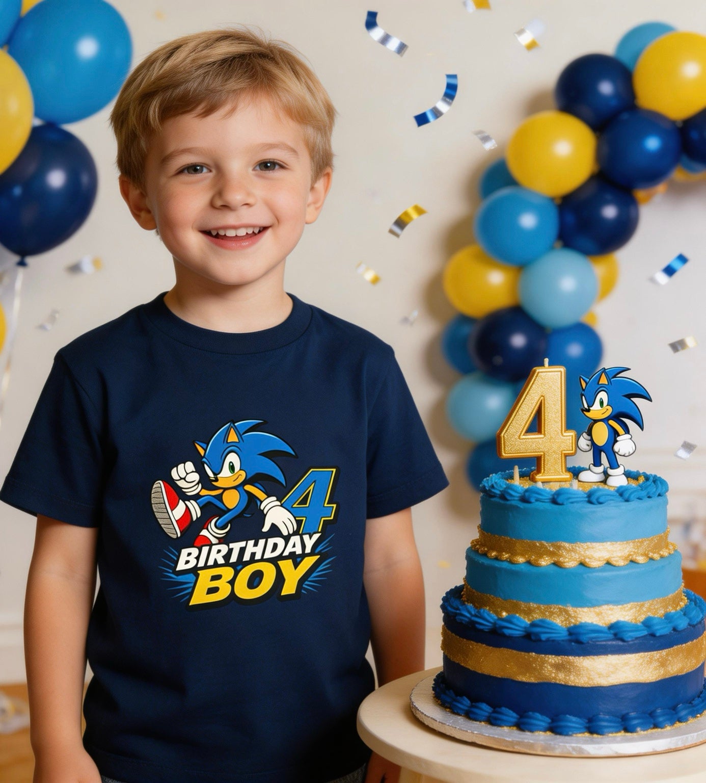 Sonic 4th Birthday Boy Toddler Tee