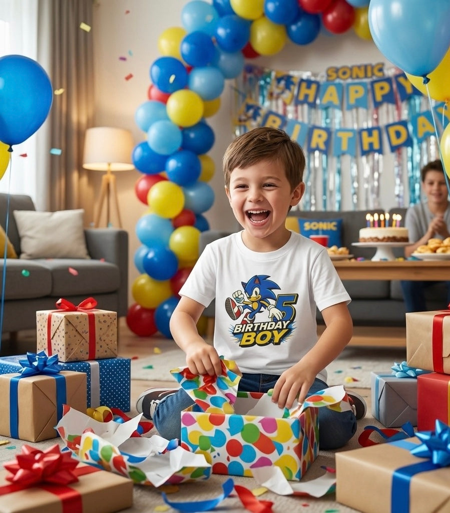 5th Birthday Boy Toddler Tee — SONIC 5 Birthday Shirt